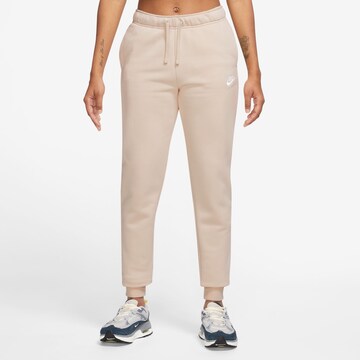 Nike Sportswear Tapered Pants in Beige: front