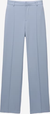 Pull&Bear Wide leg Trousers in Blue: front