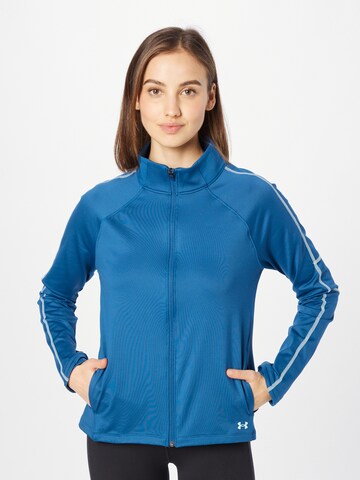 UNDER ARMOUR - Sudadera con cremallera deportiva en azul: frente