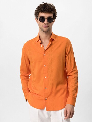 Antioch Regular fit Button Up Shirt in Orange: front