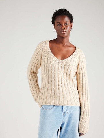 ABOUT YOU Sweater 'Victoria ' in Beige: front