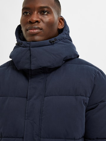 SELECTED HOMME Winterparka 'Bow' in Blauw