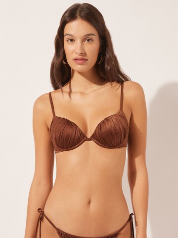 CALZEDONIA Push-up Bikinitop in Braun: Vorderseite