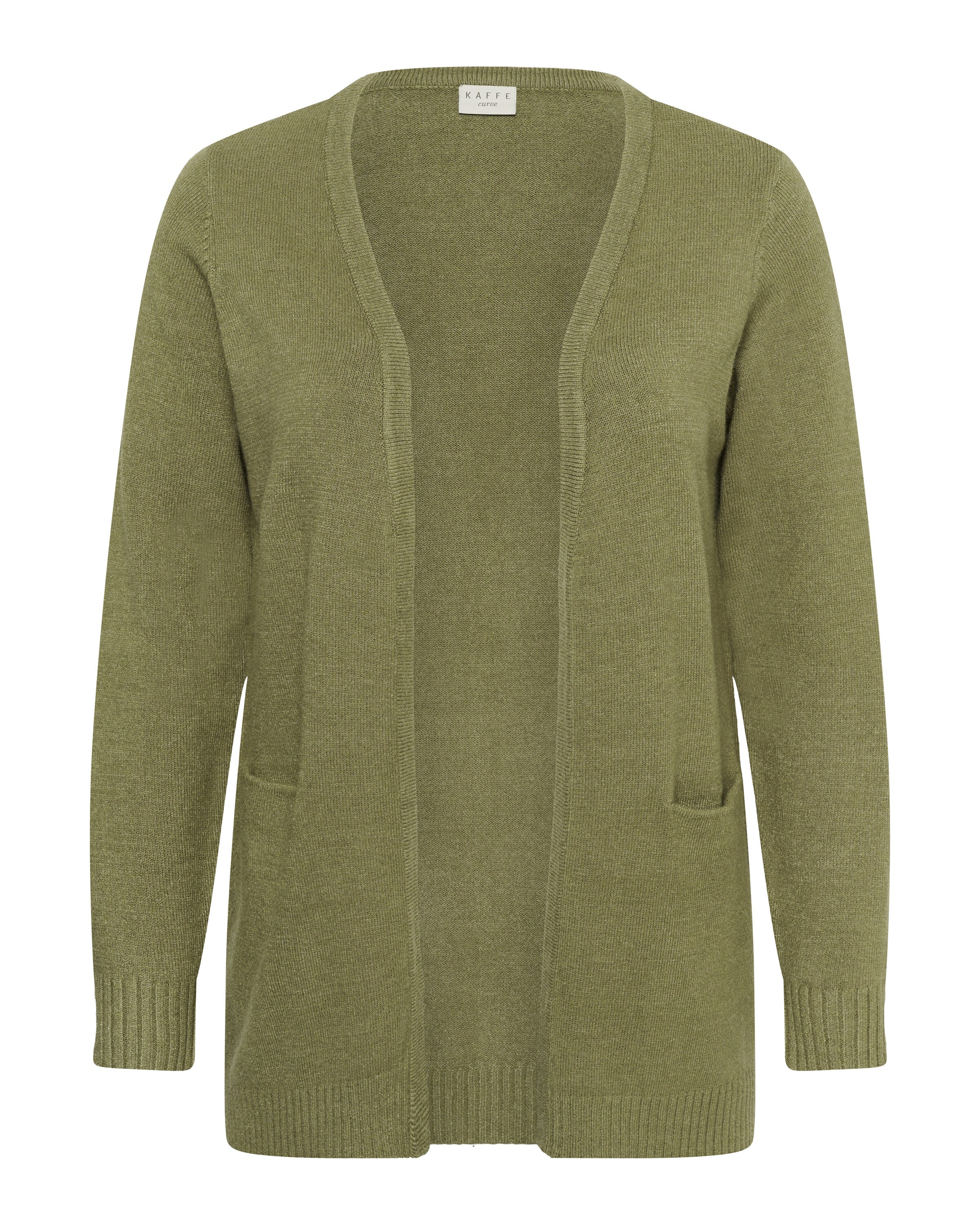 Cardigan 'Alianna' KAFFE CURVE en vert : devant
