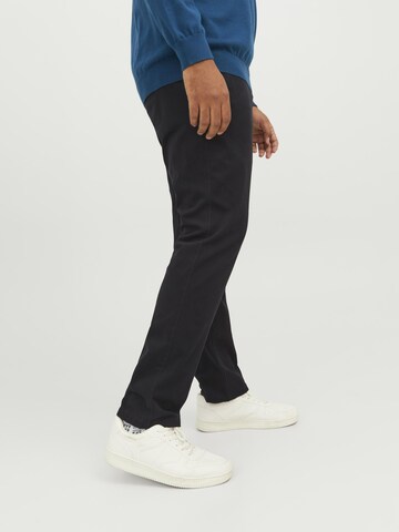 Jack & Jones Plus - Slimfit Calças chino 'Marco Dave' em preto