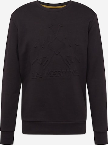 La Martina Sweatshirt in Black: front