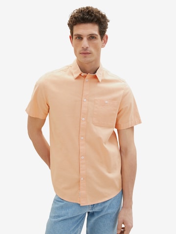 TOM TAILOR جينز مضبوط قميص بلون برتقالي: الأمام