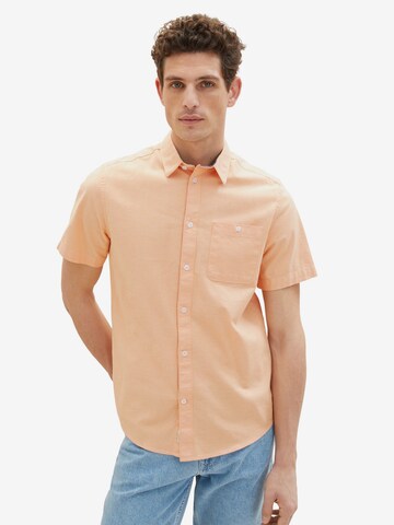 TOM TAILOR Regular fit Button Up Shirt in Orange: front