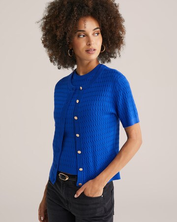 WE Fashion Плетена жилетка в синьо: отпред