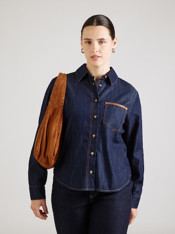 Chemisier 'FANFARA' Persona by Marina Rinaldi en bleu : devant