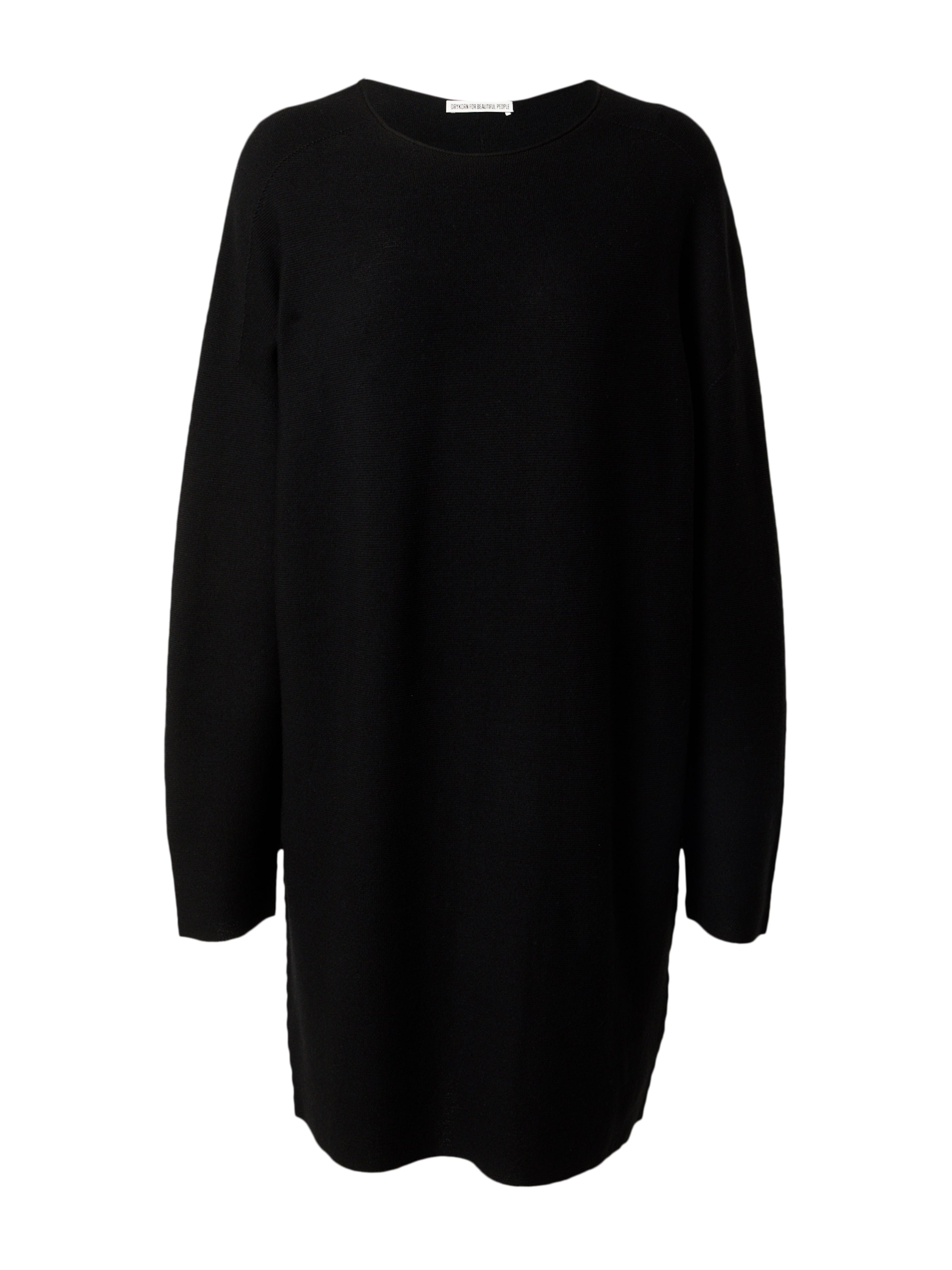 DRYKORN Kootud kleit 'Kadyra', värv must: eest vaates