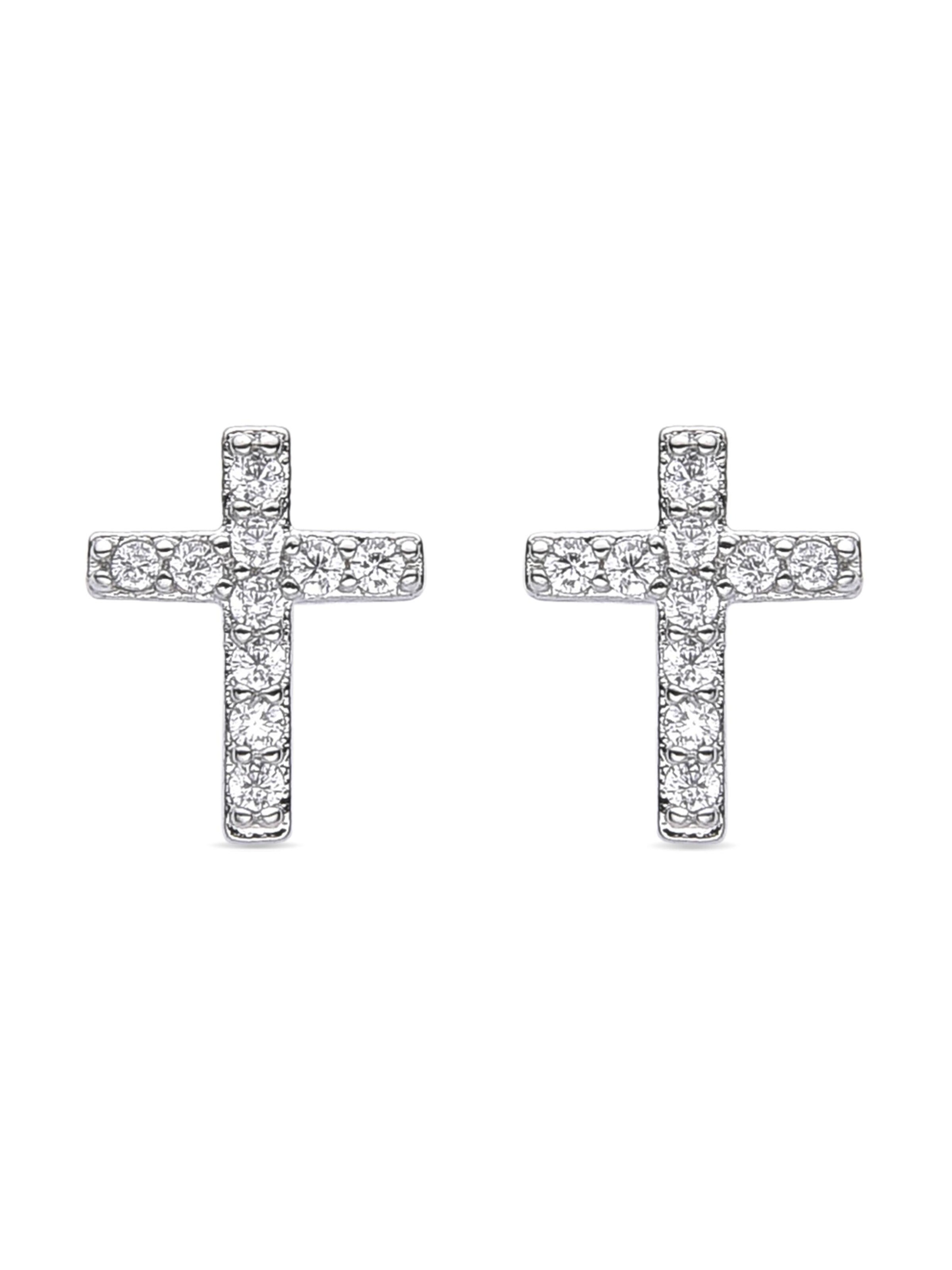 Luxenter Øreringe 'Cruz' i hvid: forside