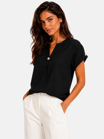 REGINA FASHION Blouse 'Blouse with button' in Zwart