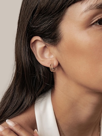 Boucles d'oreilles 'Twist & Bead' Hey Happiness en or