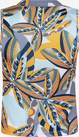 Haut 'Crop top halter Palm' Chic by Lirette en bleu : devant