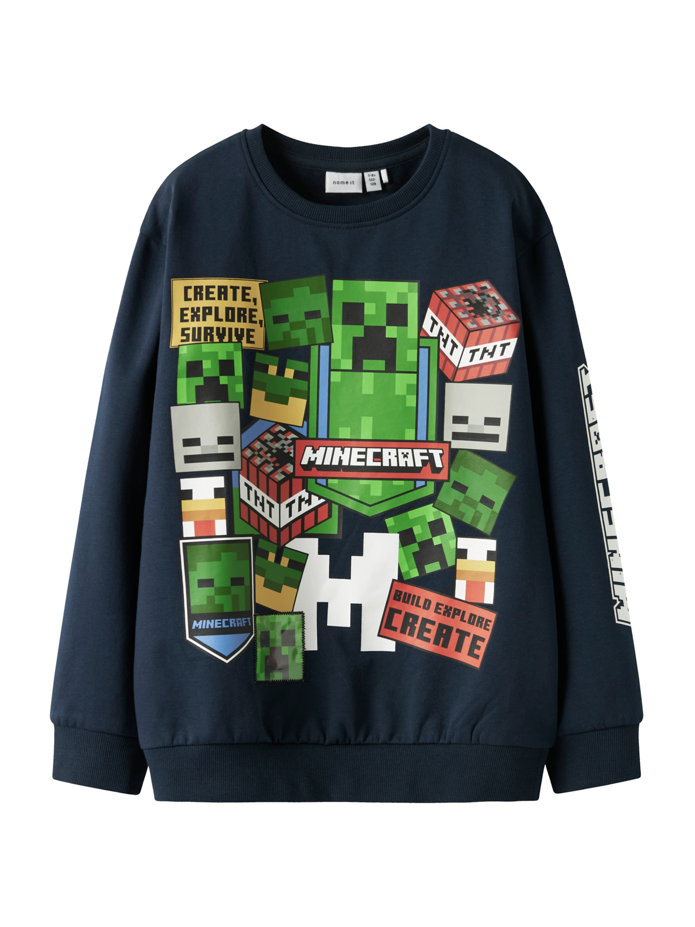 NAME IT Sweatshirt 'NKMNeven Minecraft' in Blue: front