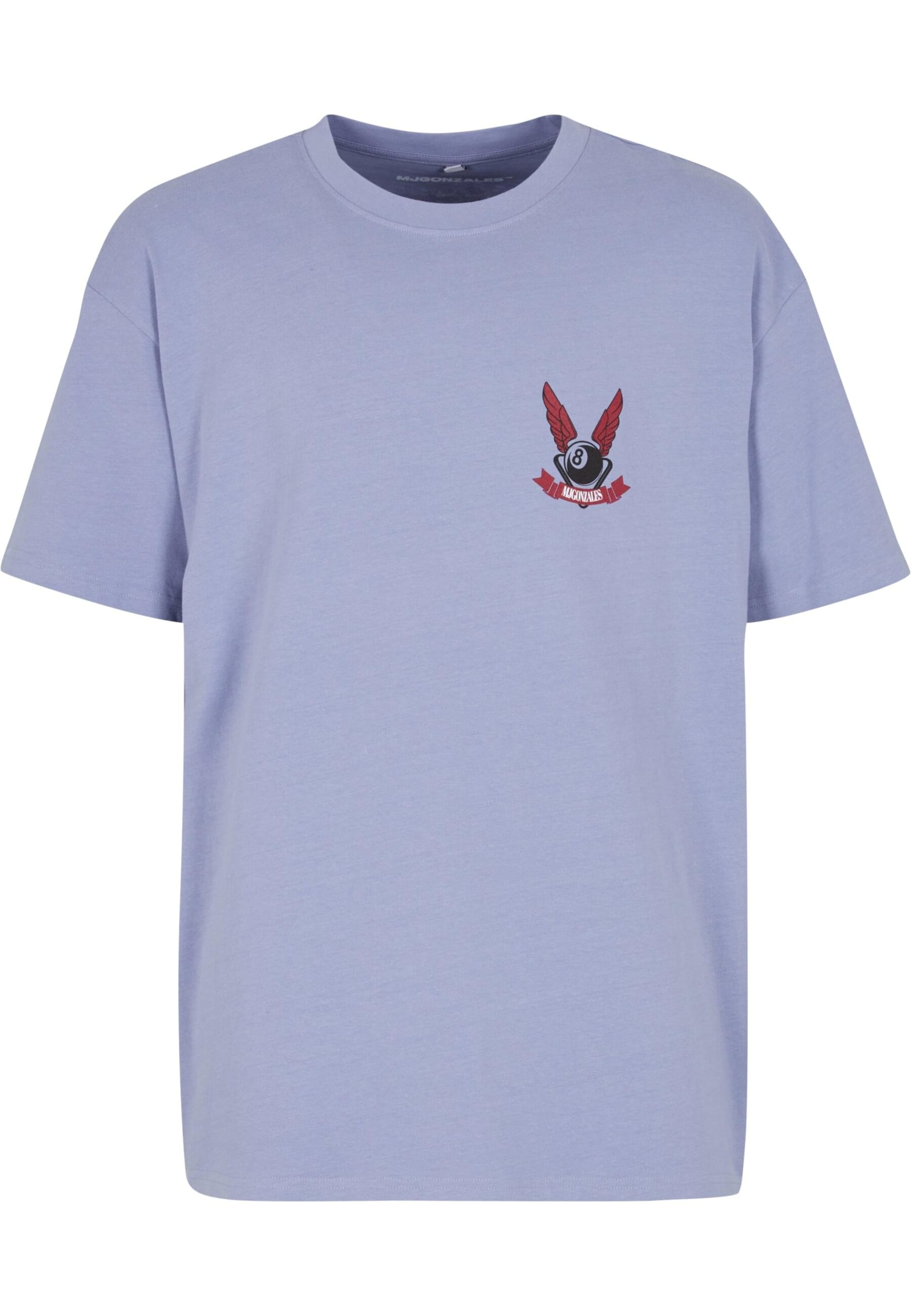 MJ Gonzales T-Shirt 'Black Ball Syndicate' en bleu-gris / rouge carmin / noir / blanc, Vue avec produit