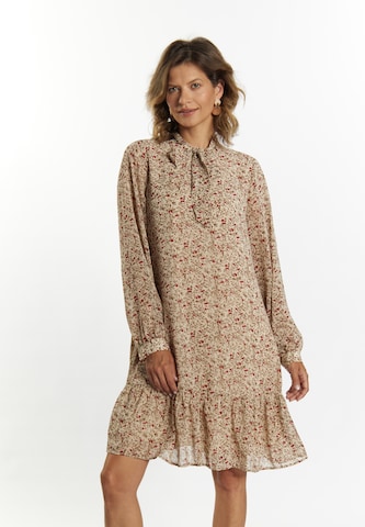 Robe-chemise Usha en beige : devant