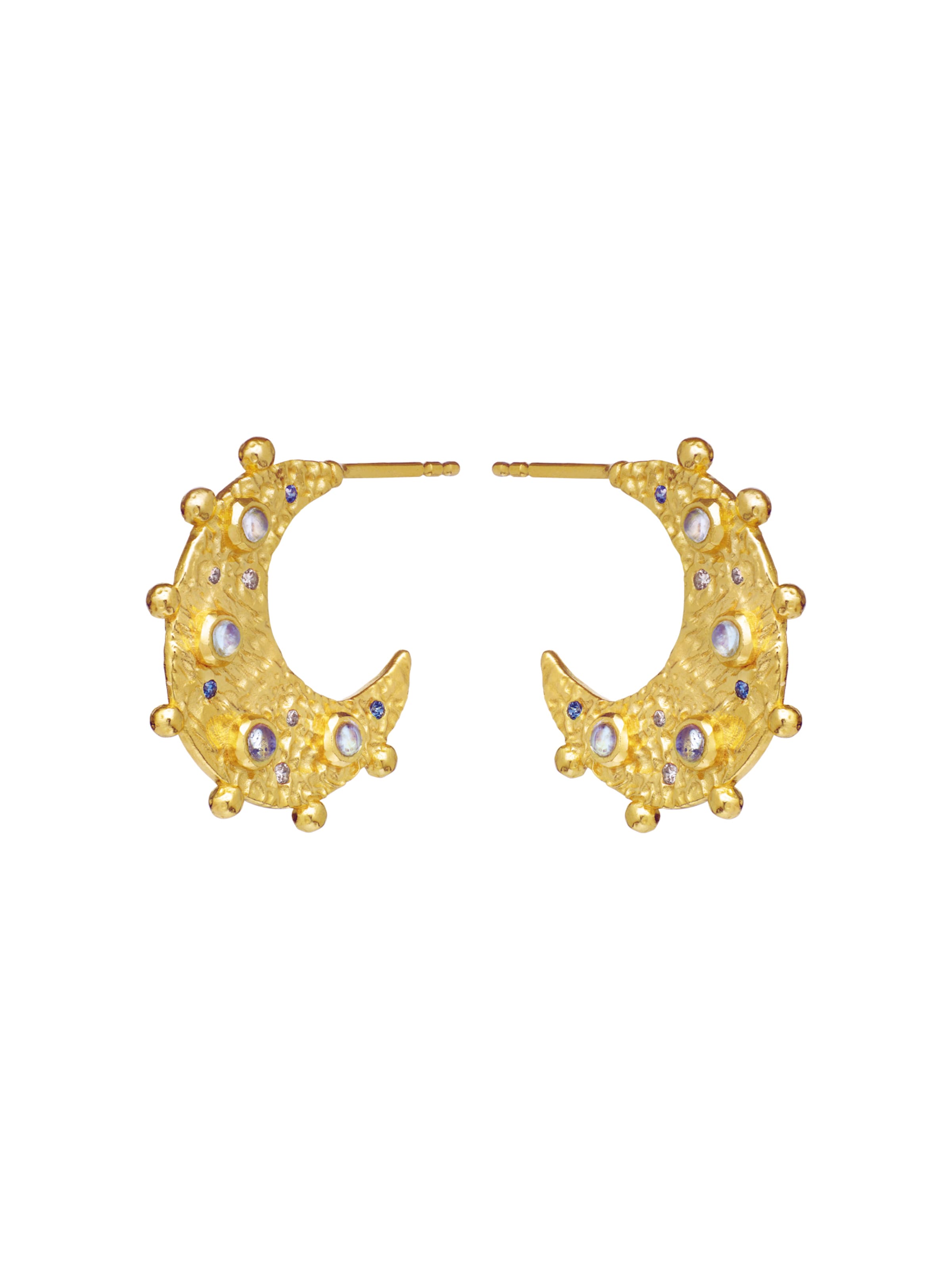 Orecchini 'SADIQ' di Maanesten in oro: frontale