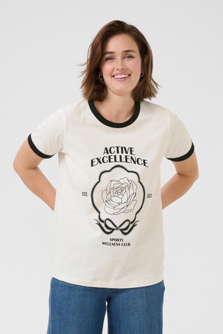 Kaffe - Camisa 'Flora' em branco: frente
