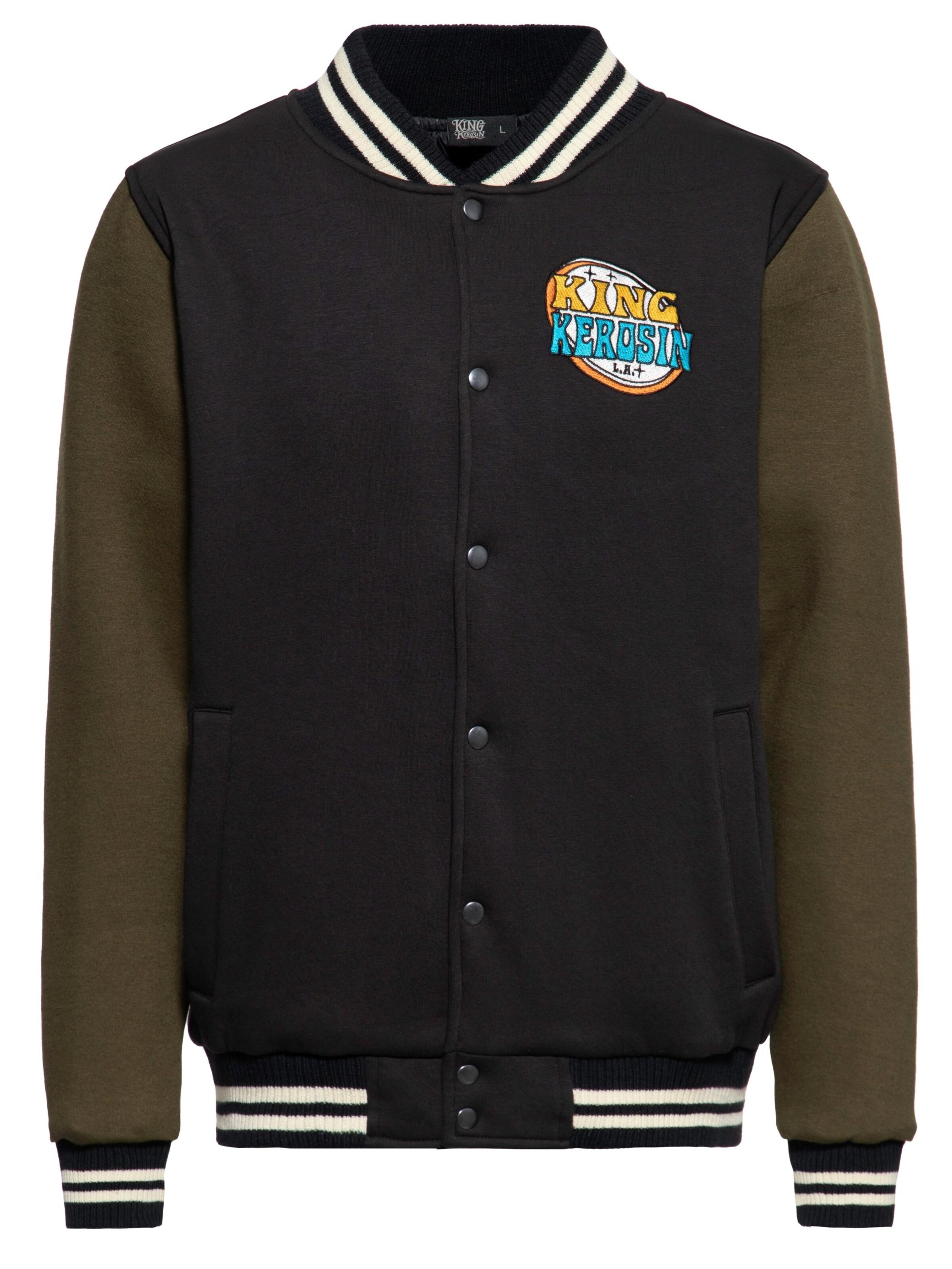 King Kerosin Between-Season Jacket 'Street Fire' in Green: front