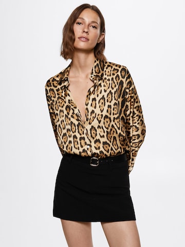 MANGO Blouse 'Leo' in Brown: front