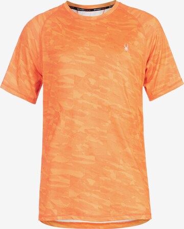 T-Shirt fonctionnel Spyder en orange : devant