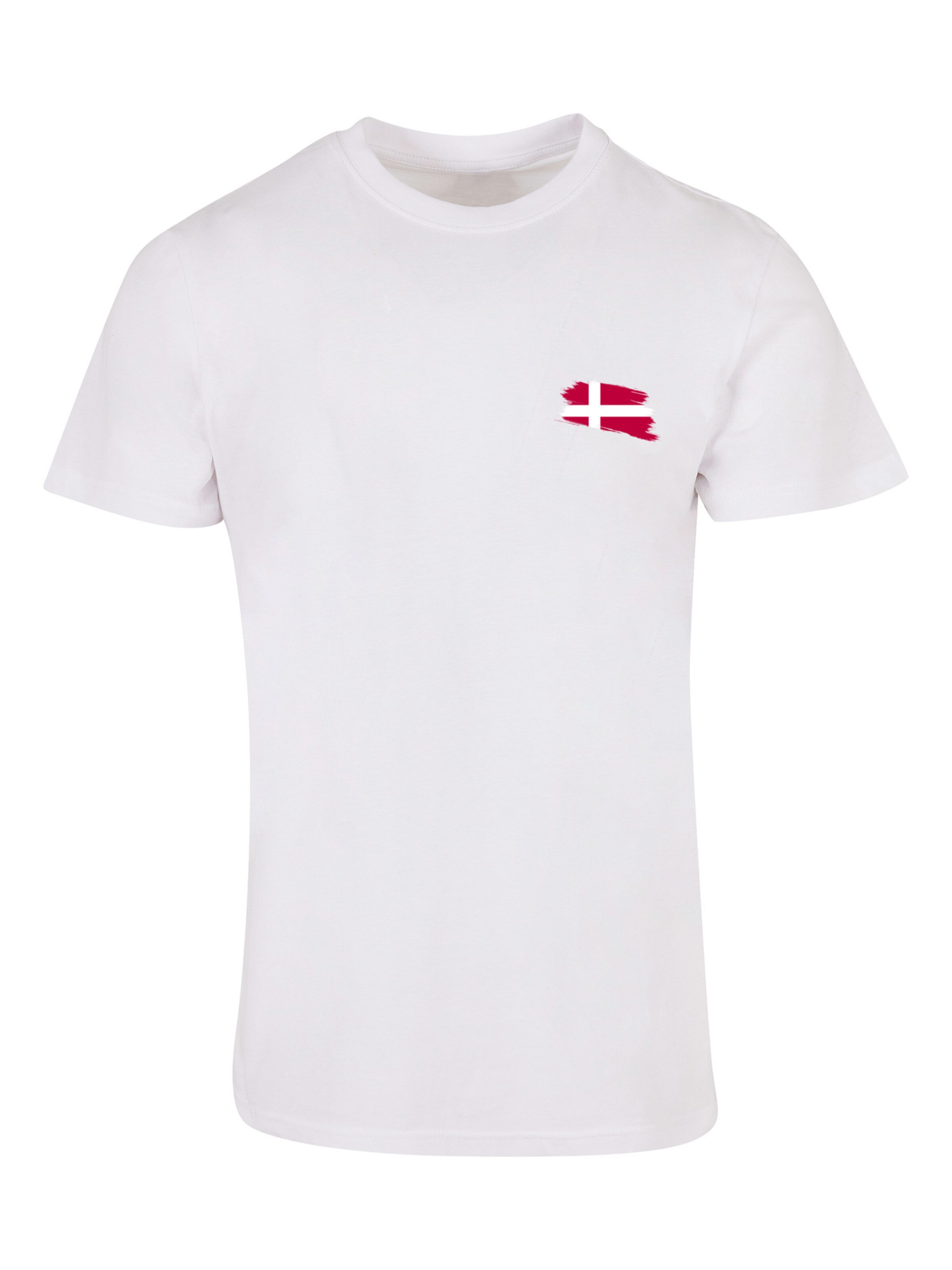 T-Shirt 'Dänemark Flagge Denmark' F4NT4STIC en blanc : devant