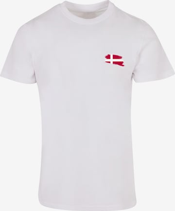F4NT4STIC Shirt 'Dänemark Flagge Denmark' in White: front