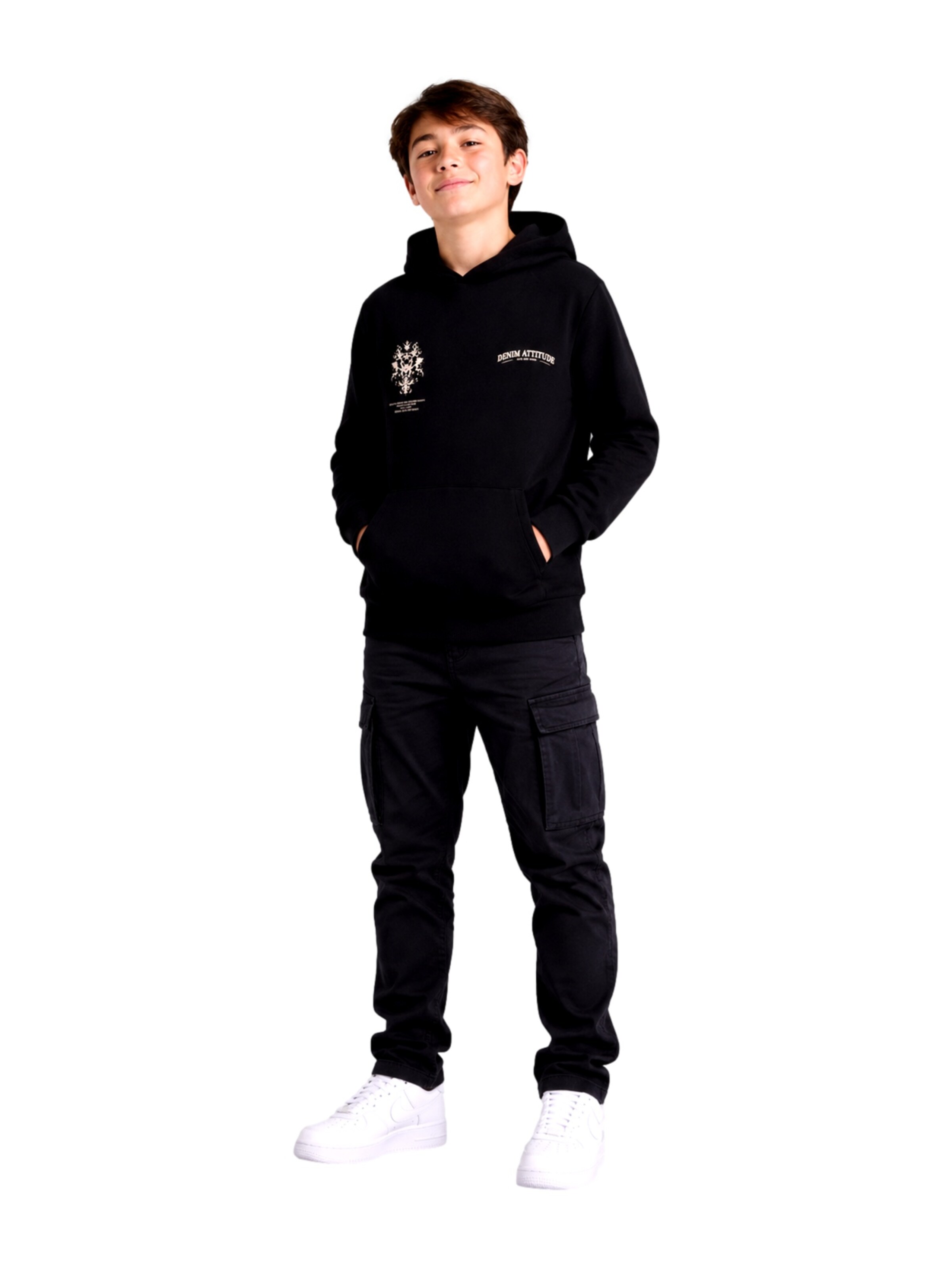 juoda Jack & Jones Junior Megztinis be užsegimo 'JJTradition'