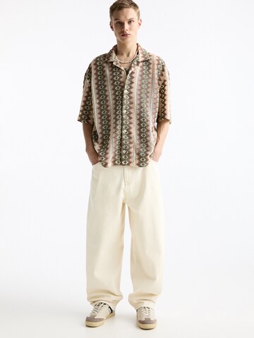 Pull&Bear Comfort fit Button Up Shirt in Green
