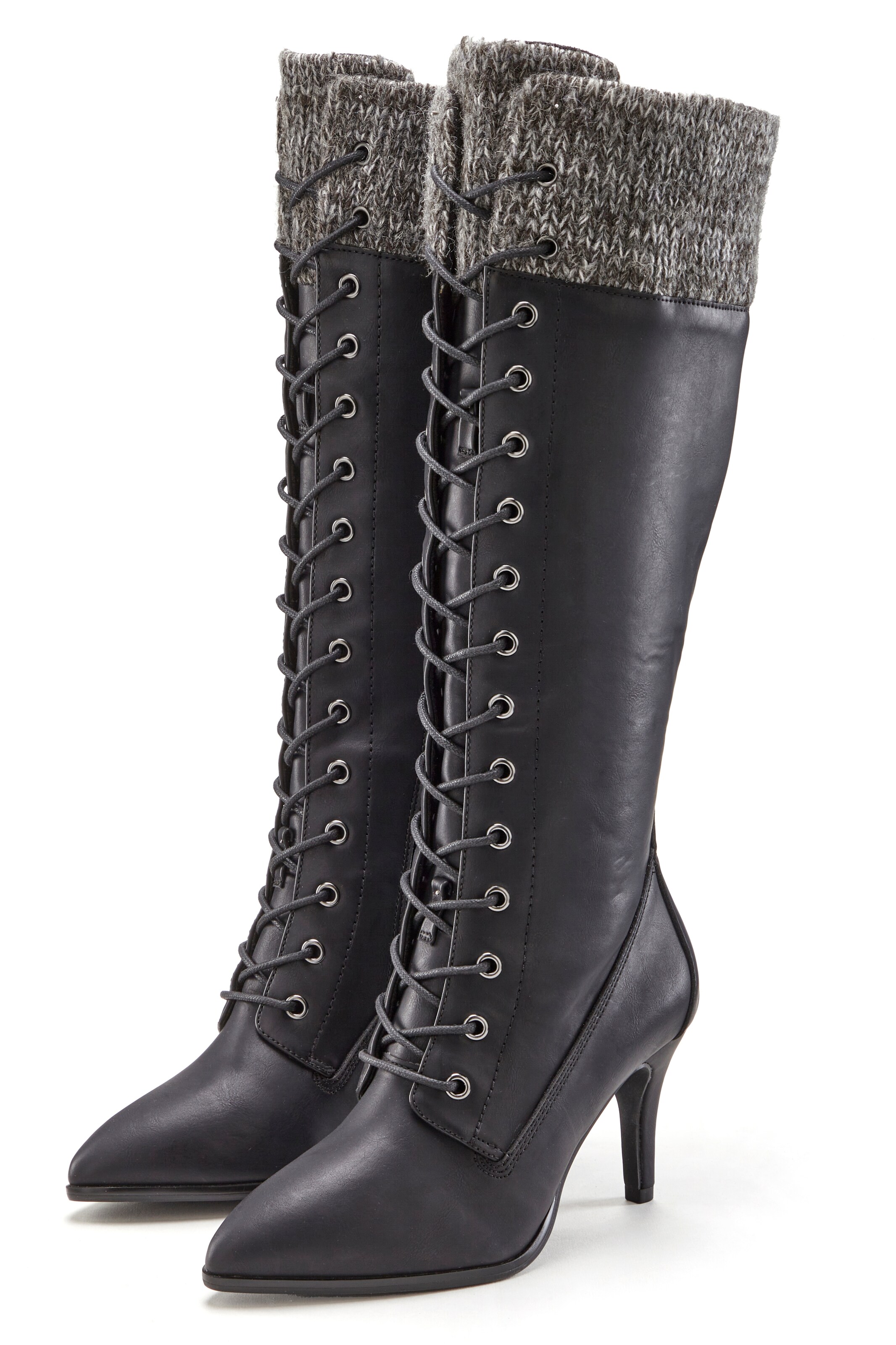 LASCANA Schnürstiefel in Schwarz
