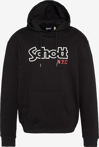 Schott NYC Sweatshirt in Schwarz: Vorderseite