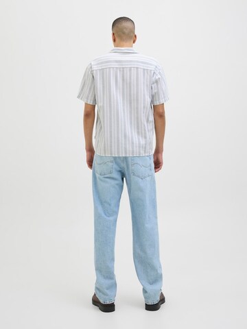 Jack & Jones Premium Comfort fit Button Up Shirt 'JPRCCMONTANA DOBBY' in Blue