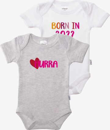 LILIPUT Romper/Bodysuit 'BORN IN 2022' in Grey: front