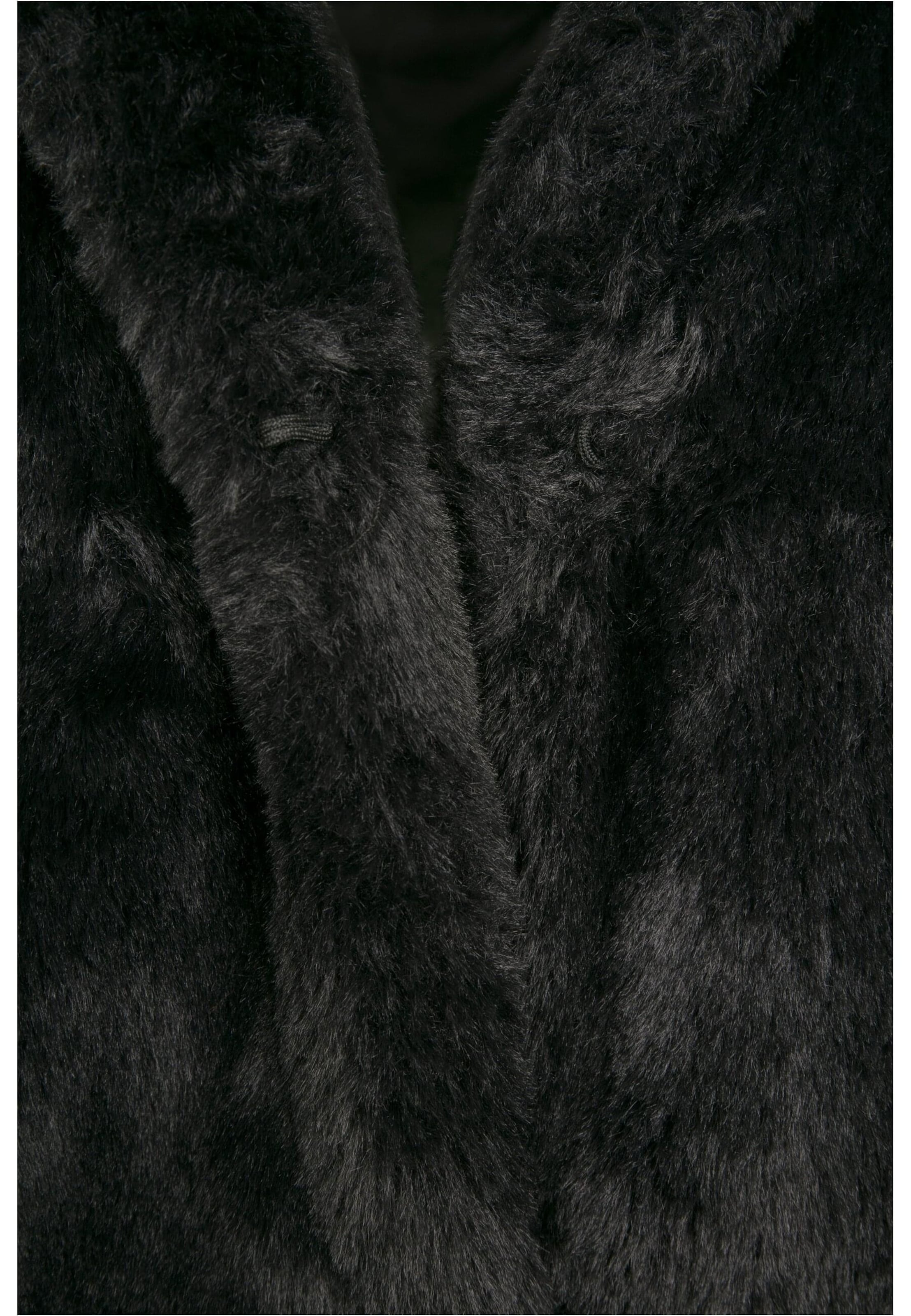 Urban Classics Демисезонное пальто ' Ladies Hooded Teddy Coat ' в Черный