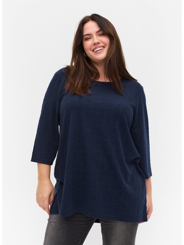 Zizzi Blouse in Blue: front