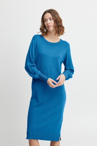 Fransa Strickkleid 'Blume' in Blau: Vorderseite