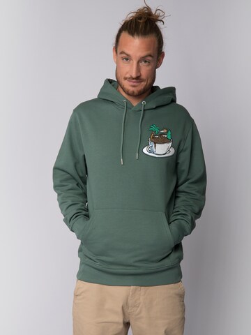 Watapparel Sweatshirt 'Coffee Waves' in Green: front