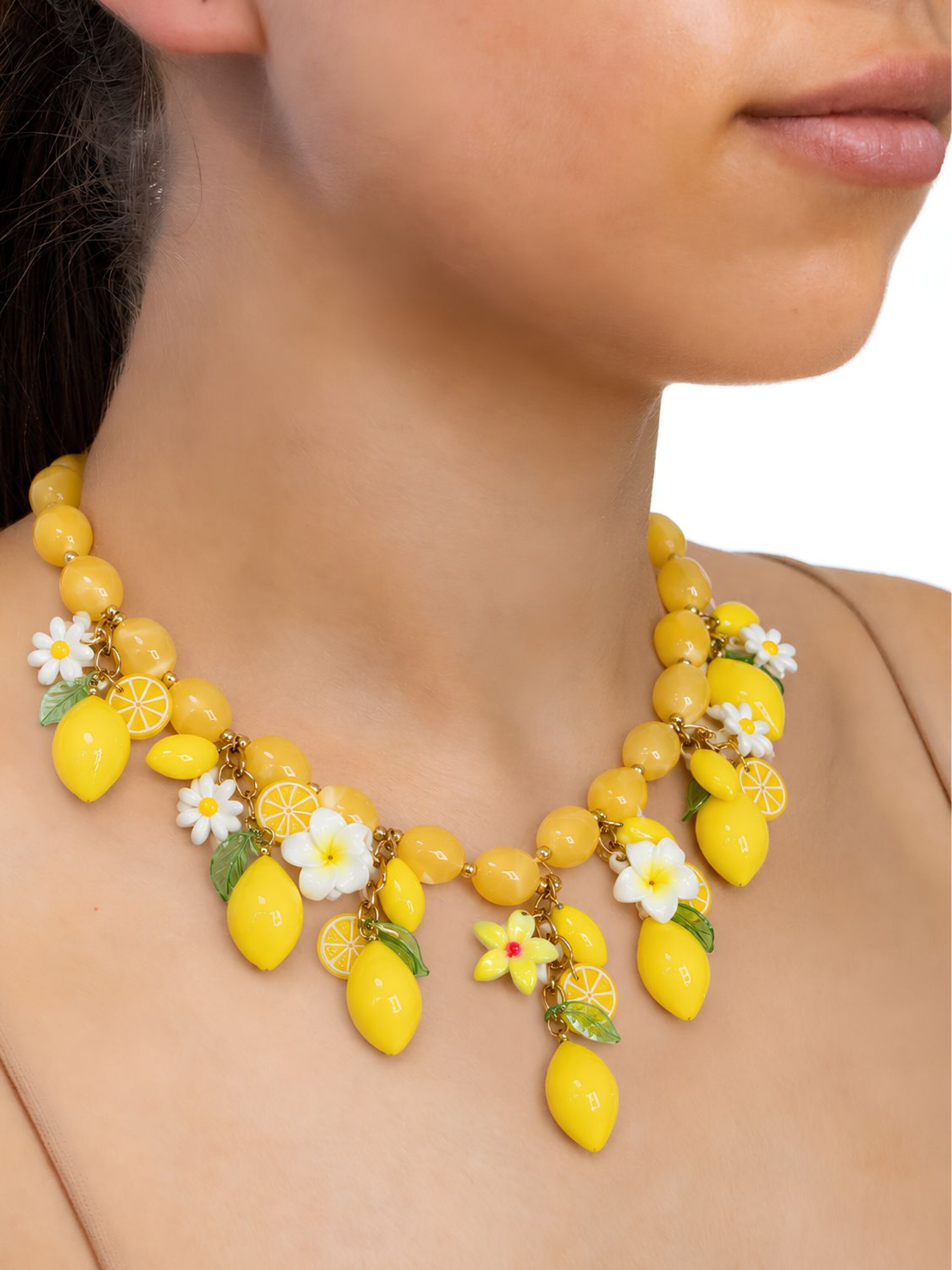 Fräulein Wunder - Cadena 'Edelstahl Lemons Gold' en oro: frente