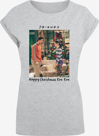 ABSOLUTE CULT Shirt 'Friends - Happy Christmas Eve Eve' in Grijs: voorkant