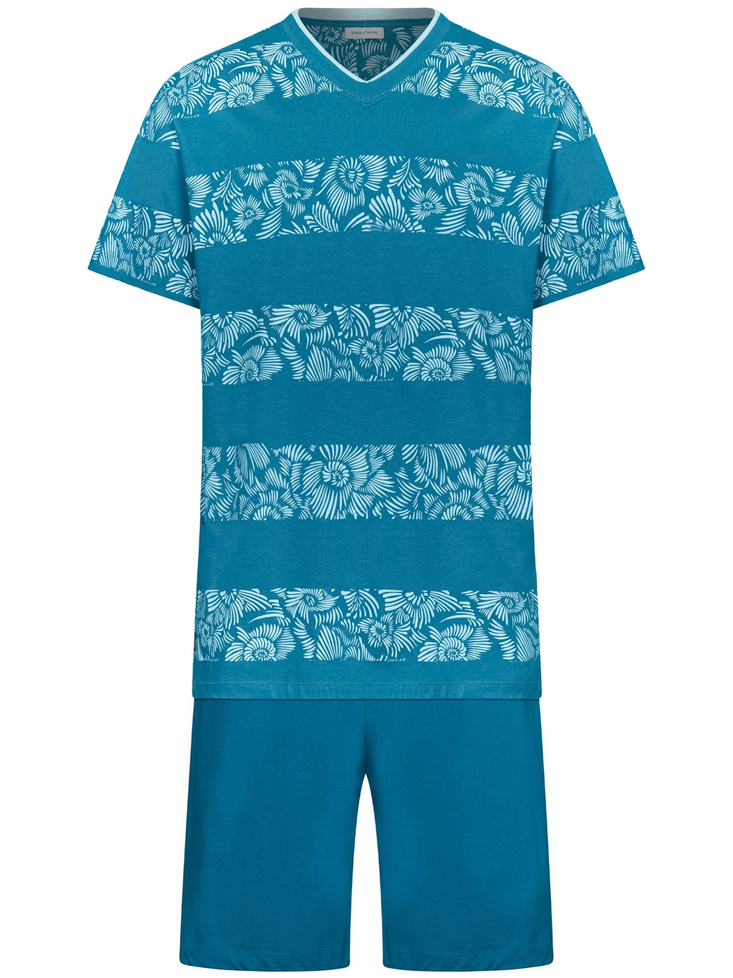 Pyjama court 'Shortama' Pastunette en bleu : devant