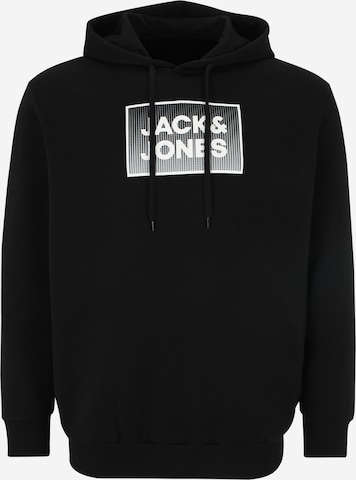 melns Jack & Jones Plus Sportisks džemperis 'STEEL': no priekšpuses