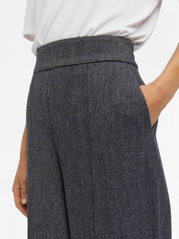 OBJECT Wide leg Pleat-Front Pants 'GINE' in Grey
