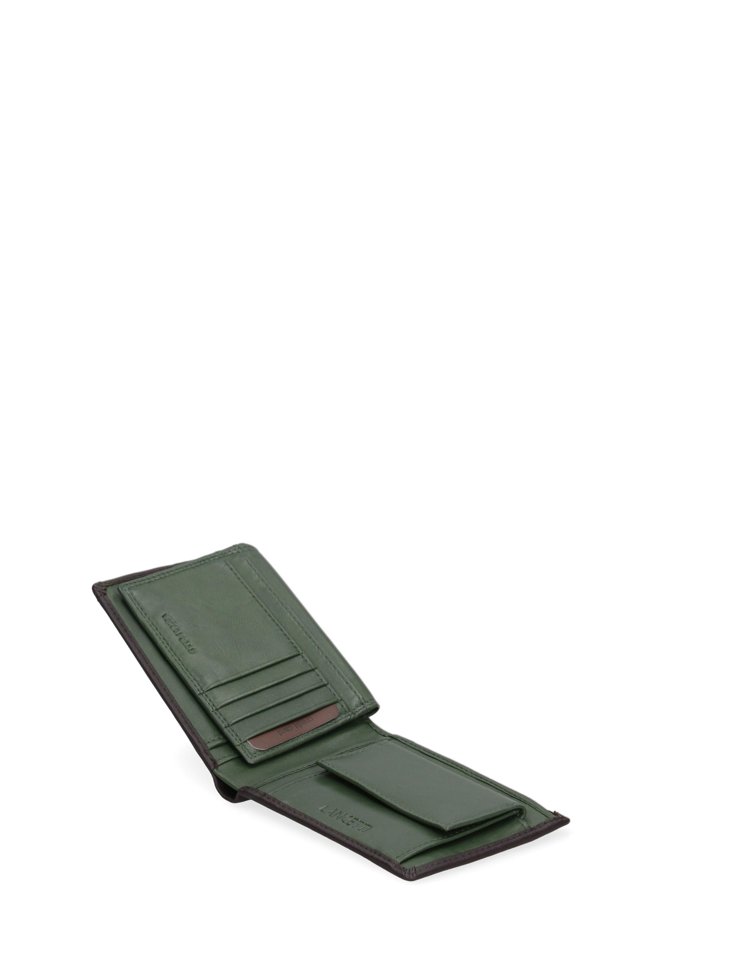 Portamonete 'Portafoglio Uomo Vera Pelle Lancetti Slim Compatto 12x9,5 cm' di Lancetti in marrone
