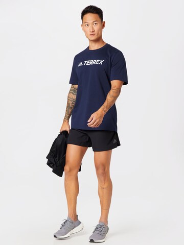 T-Shirt fonctionnel 'Classic Logo' ADIDAS TERREX en bleu