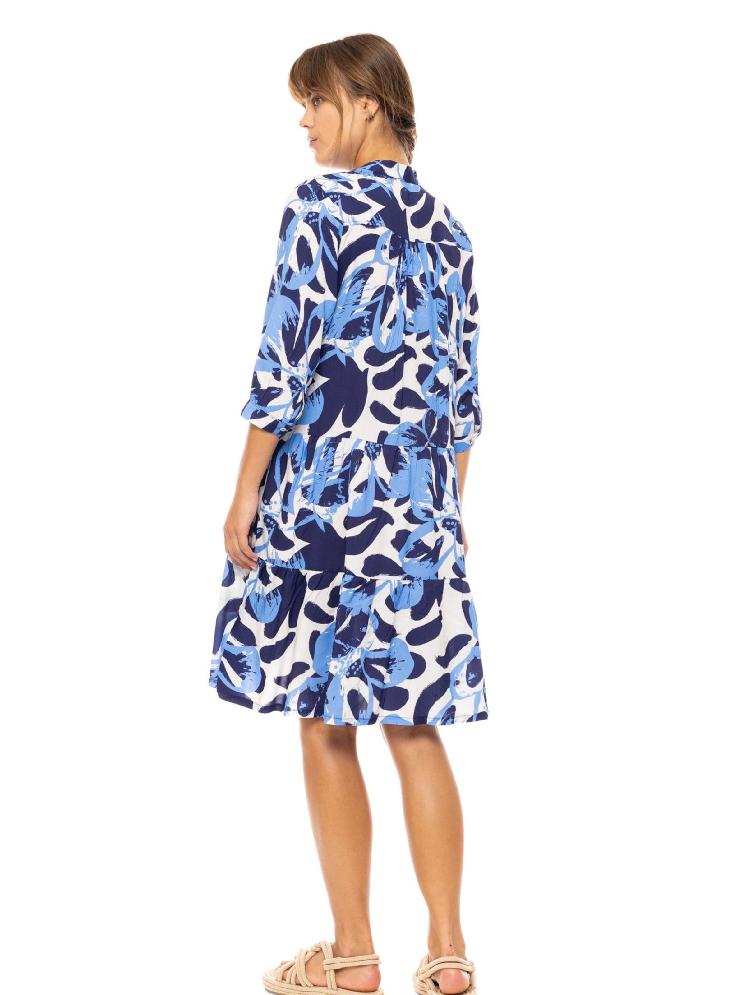 Pink Label - Vestido de verano 'ABSTRACT' en azul