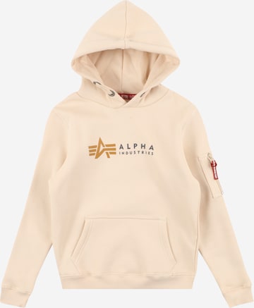 ALPHA INDUSTRIES Mikina – béžová: přední strana