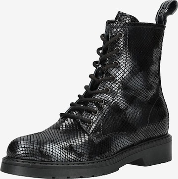 Nero Giardini Lace-Up Ankle Boots in Black: front