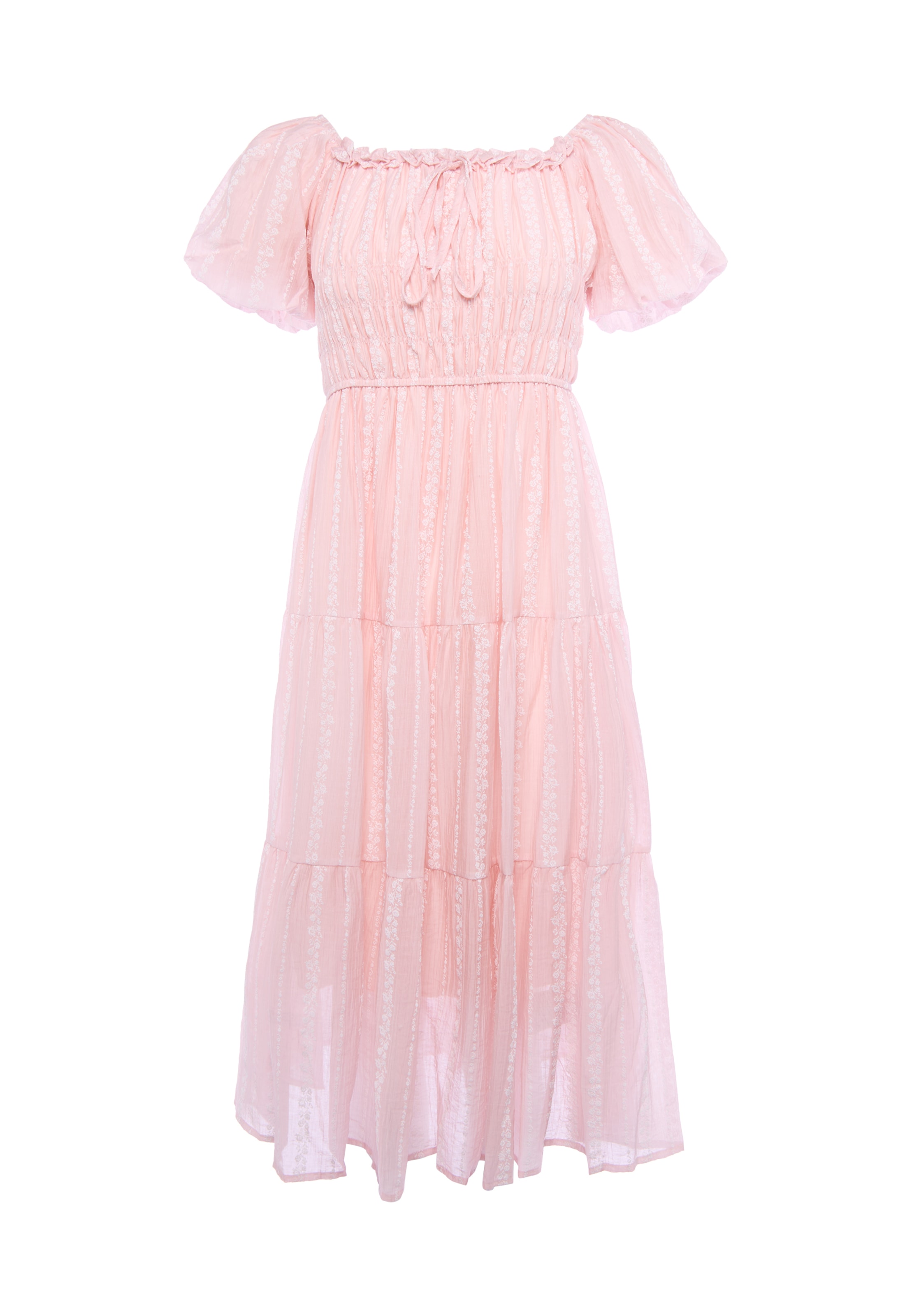 Usha - Vestido em rosa: frente